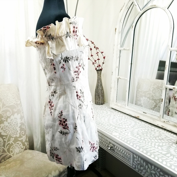 🍒NWT🍒 REBECCA TAYLOR EMBROIDERED CREME DRESS - Picture 8 of 8